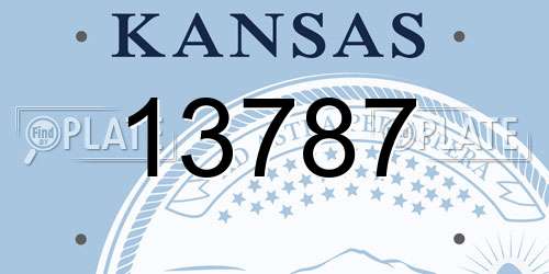 13787 Kansas License Plate