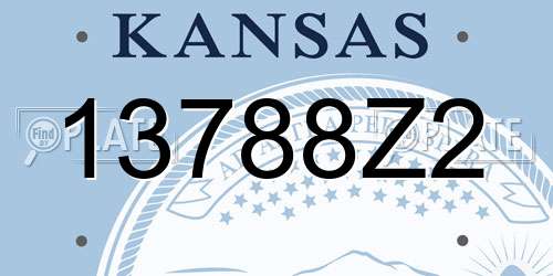 13788Z2 Kansas License Plate