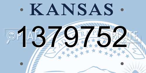 1379752 Kansas License Plate