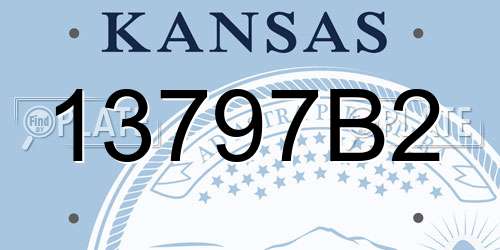 13797B2 Kansas License Plate