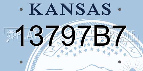 13797B7 Kansas License Plate