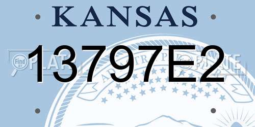 13797E2 Kansas License Plate