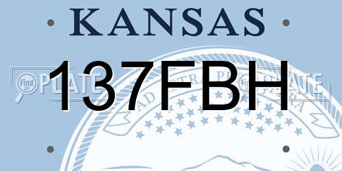 137FBH Kansas License Plate