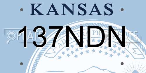 137NDN Kansas License Plate