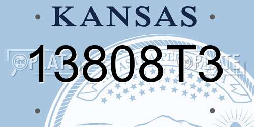 13808T3 Kansas License Plate