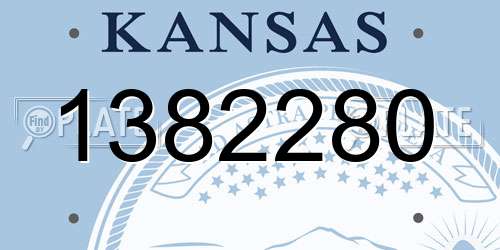 1382280 Kansas License Plate