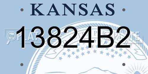 13824B2 Kansas License Plate
