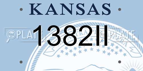 1382II Kansas License Plate