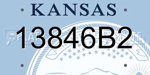 13846B2 Kansas License Plate