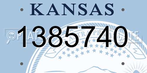 1385740 Kansas License Plate