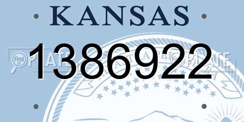 1386922 Kansas License Plate