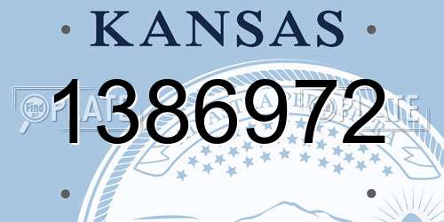 1386972 Kansas License Plate