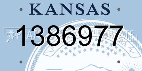 1386977 Kansas License Plate