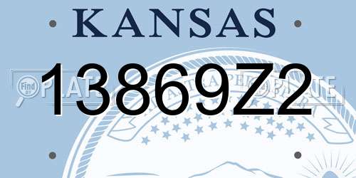 13869Z2 Kansas License Plate