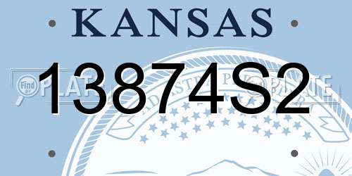 13874S2 Kansas License Plate