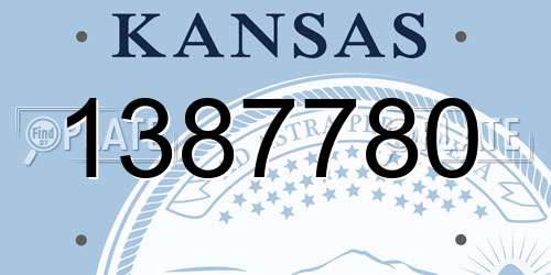 1387780 Kansas License Plate