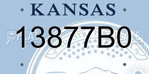 13877B0 Kansas License Plate