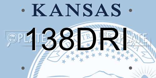 138DRI Kansas License Plate