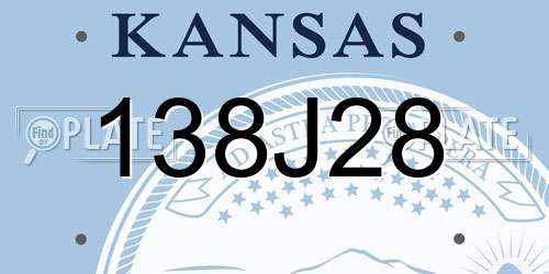 138J28 Kansas License Plate