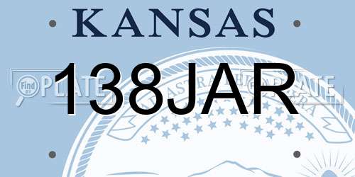 138JAR Kansas License Plate