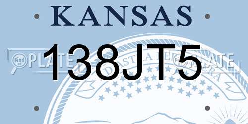 138JT5 Kansas License Plate