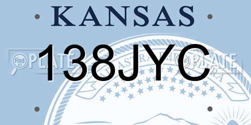 138JYC Kansas License Plate