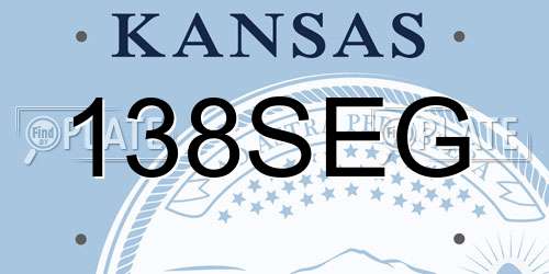 138SEG Kansas License Plate
