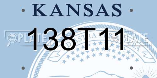 138T11 Kansas License Plate