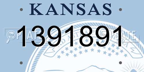 1391891 Kansas License Plate