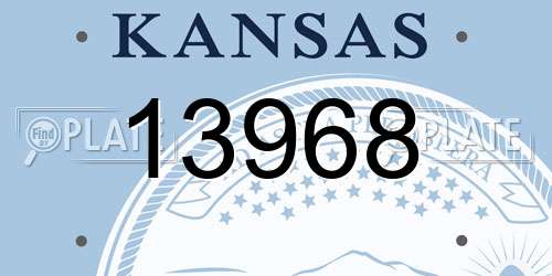 13968 Kansas License Plate