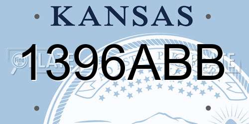 1396ABB Kansas License Plate