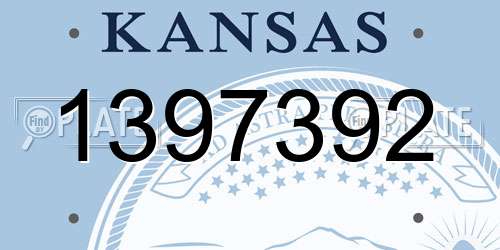 1397392 Kansas License Plate