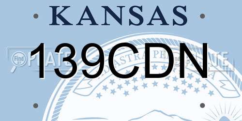 139CDN Kansas License Plate