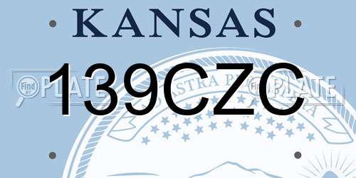 139CZC Kansas License Plate