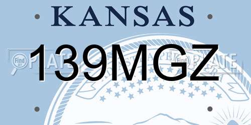 139MGZ Kansas License Plate