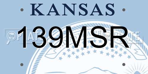 139MSR Kansas License Plate