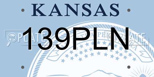 139PLN Kansas License Plate