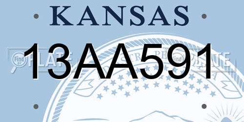 13AA591 Kansas License Plate