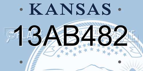 13AB482 Kansas License Plate