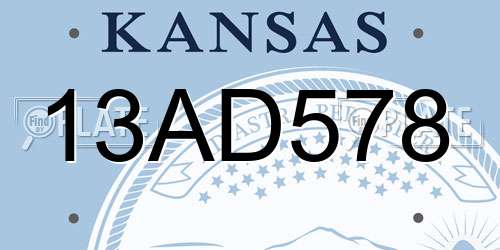 13AD578 Kansas License Plate