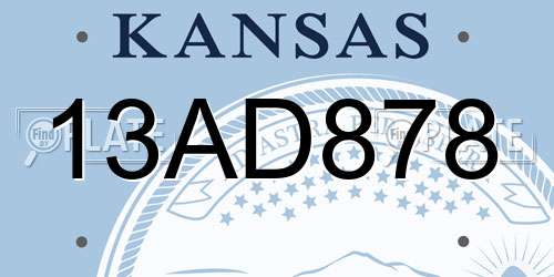 13AD878 Kansas License Plate
