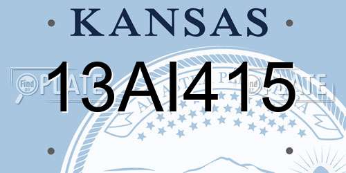 13AI415 Kansas License Plate