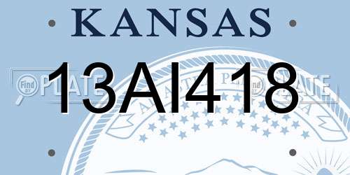 13AI418 Kansas License Plate