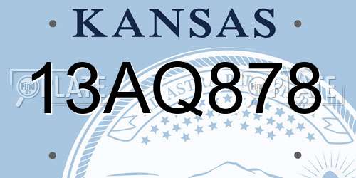 13AQ878 Kansas License Plate