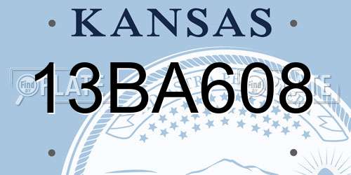 13BA608 Kansas License Plate