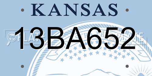 13BA652 Kansas License Plate