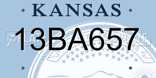 13BA657 Kansas License Plate
