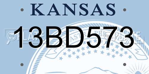 13BD573 Kansas License Plate
