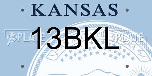 13BKL Kansas License Plate