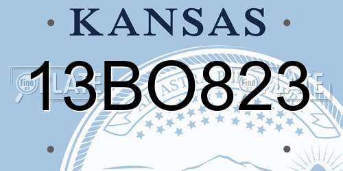 13BO823 Kansas License Plate